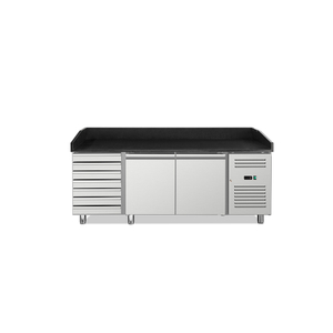 Commercial Pizza Prep Table Refrigerated Black Granite Top Series
