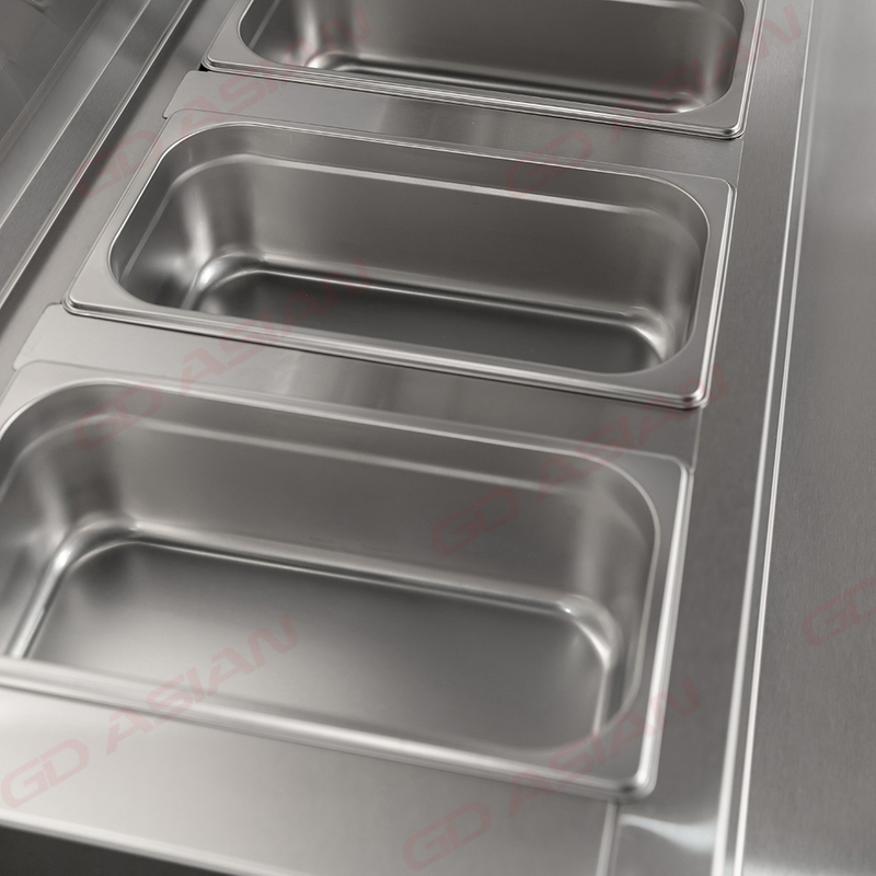 Commercial Countertop Marble Salad Pizza Prep Table Refrigerator