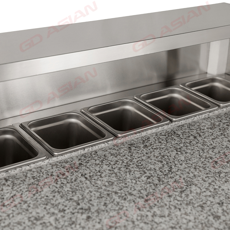 Commercial Saladette with Solid Door And Granite Counter Top