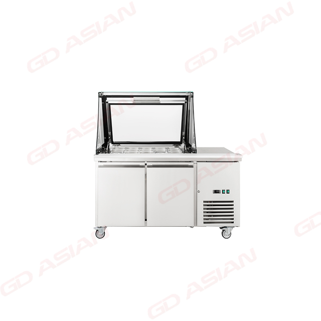 New Design Refrigerated Preparation Table Reserve a place for the cash register.