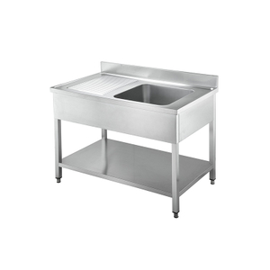 Single Basin Sink with Left Or Right Storage Surface 