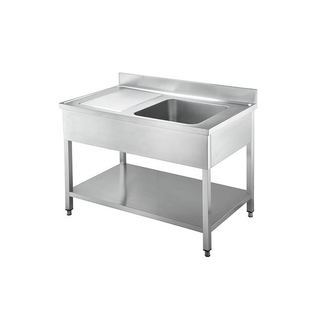 Single Basin Sink with Left Or Right Storage Surface 